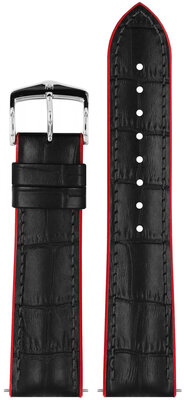 Кожена каишка Hirsch Andy L 0922028050-2, черна, телешка кожа/натурален каучук, дължина L, Quick Release