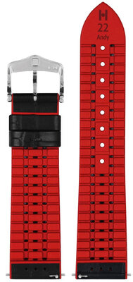 Кожена каишка Hirsch Andy L 0922028050-2, черна, телешка кожа/натурален каучук, дължина L, Quick Release
