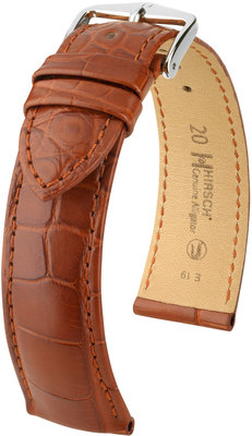 Кафява кожена каишка Hirsch Genuine Alligator L 10220779-2 (кожа от алигатор)