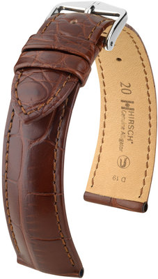 Кафява кожена каишка Hirsch Genuine Alligator L10220719-2 (кожа от алигатор)