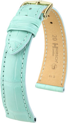 Синя кожена каишка Hirsch London L 04307081-1 (алигаторска кожа) Hirsch selection