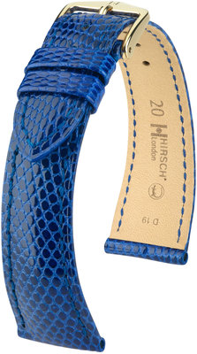 Синя кожена каишка Hirsch London M 04366185-1 (гущерска кожа) Hirsch selection