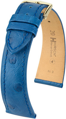 Синя кожена каишка Hirsch Massai Ostrich L 04362085-1 (щраусова кожа) Hirsch selection