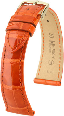 Оранжева кожена каишка Hirsch London L 04307077-1 (алигаторска кожа) Hirsch selection