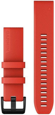 Каишка Garmin QuickFit 22 мм, силиконова, червена, черна катарама (Fenix 7/6/5, Epix 2 и др.)