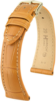 Светлокафява кожена каишка Hirsch London L 04307075-1 (алигаторска кожа) Hirsch selection