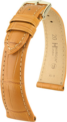 Светлокафява кожена каишка Hirsch London M 04307175-1 (алигаторска кожа) Hirsch selection