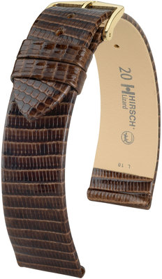 Тъмнокафява кожена каишка Hirsch Lizard M 01766110-1 (кожа гущер)