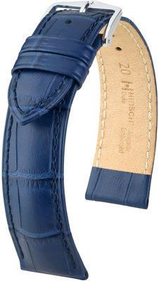 Тъмносиня кожена каишка Hirsch Duke M 01028180-2 (Teletina)