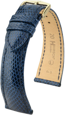 Тъмно синя кожена каишка Hirsch London M 04366180-1 (гущерска кожа) Hirsch selection