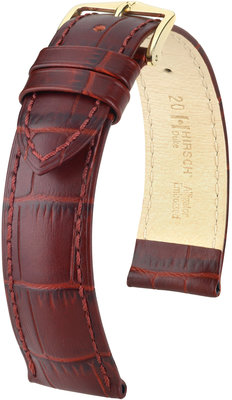 Бургундска кожена каишка Hirsch Duke L 01028060-1 (Teletina)