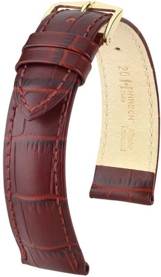 Бургундска кожена каишка Hirsch Duke M 01028160-1 (Teletina)