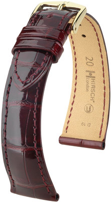 Бургундска кожена каишка Hirsch London L 04307060-1 (алигаторска кожа) Hirsch selection