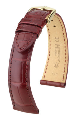 Бургундска кожена каишка Hirsch London L 04307069-1 (алигаторска кожа) Hirsch selection
