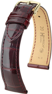 Бургундска кожена каишка Hirsch London M 04307160-1 (алигаторска кожа) Hirsch selection