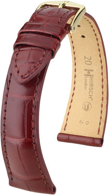 Бургундска кожена каишка Hirsch London M 04307169-1 (алигаторска кожа) Hirsch selection