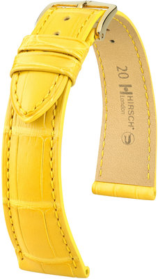 Жълта кожена каишка Hirsch London M 04307172-1 (алигаторска кожа) Hirsch selection