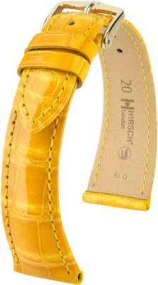 Жълта кожена каишка Hirsch London M 04307173-1 (алигаторска кожа) Hirsch selection