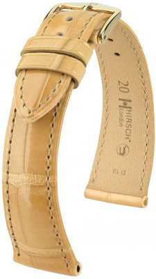 Бежова кожена каишка Hirsch London L 04207090-1 (алигаторска кожа) Hirsch Selection