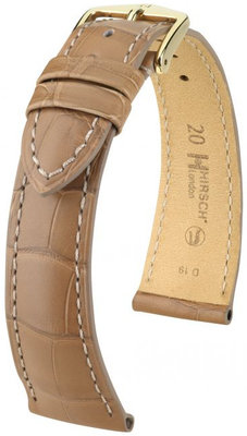 Бежова кожена каишка Hirsch London L 04207099-1 (алигаторска кожа) Hirsch Selection