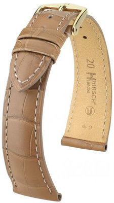 Бежова кожена каишка Hirsch London M 04207199-1 (алигаторска кожа) Hirsch Selection
