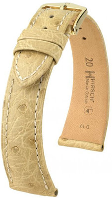 Бежова кожена каишка Hirsch Massai Ostrich M 04262190-1 (щраусова кожа) Hirsch Selection
