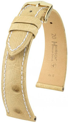 Бежова кожена каишка Hirsch Massai Ostrich M 04262191-1 (щраусова кожа) Hirsch Selection