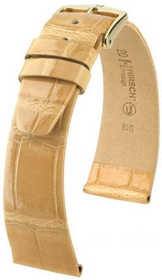 Бежова кожена каишка Hirsch Prestige L 02207090-1 (алигаторска кожа) Hirsch Selection