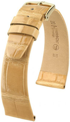 Бежова кожена каишка Hirsch Prestige M 02207190-1 (алигаторска кожа) Hirsch Selection
