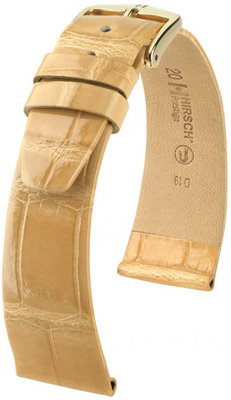 Бежова кожена каишка Hirsch Prestige M 02307190-1 (алигаторска кожа) Hirsch Selection