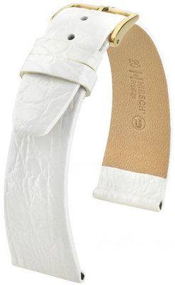 Бяла кожена каишка Hirsch Prestige M 02308100-1 (крокодилска кожа) Hirsch Selection