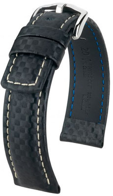 Черна кожена каишка Hirsch Carbon XL 02592250-2 (Teletina)