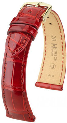 Червена кожена каишка Hirsch London L 04207020-1 (алигаторска кожа) Hirsch Selection
