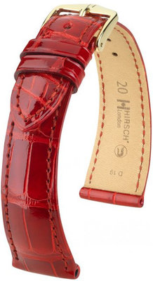 Червена кожена каишка Hirsch London L 04307020-1 (алигаторска кожа) Hirsch Selection
