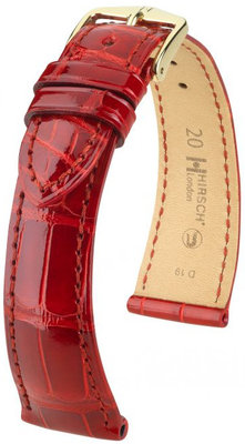 Червена кожена каишка Hirsch London M 04207120-1 (алигаторска кожа) Hirsch Selection