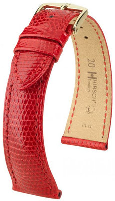Червена кожена каишка Hirsch London M 04266120-1 (гущерска кожа) Hirsch Selection