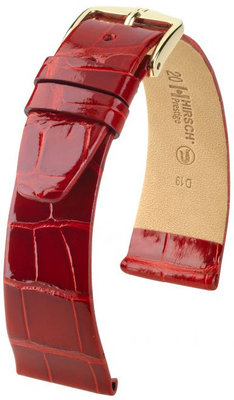 Червена кожена каишка Hirsch Prestige M 02207120-1 (алигаторска кожа) Hirsch Selection