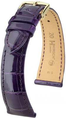 Лилава кожена каишка Hirsch London M 04207184-1 (алигаторска кожа) Hirsch Selection