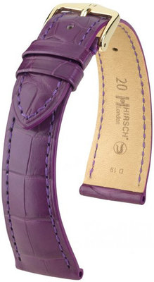 Лилава кожена каишка Hirsch London M 04207186-1 (алигаторска кожа) Hirsch Selection