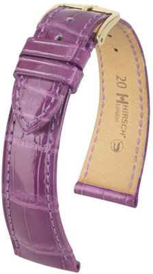 Лилава кожена каишка Hirsch London M 04207187-1 (алигаторска кожа) Hirsch Selection