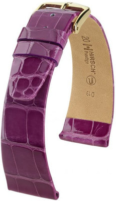 Лилава кожена каишка Hirsch Prestige M 02207187-1 (алигаторска кожа) Hirsch Selection