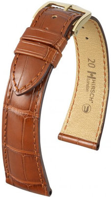 Кафява кожена каишка Hirsch London L 04207079-1 (алигаторска кожа)
