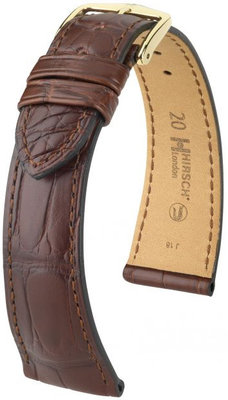 Кафява кожена каишка Hirsch London M 04207119-1 (алигаторска кожа)