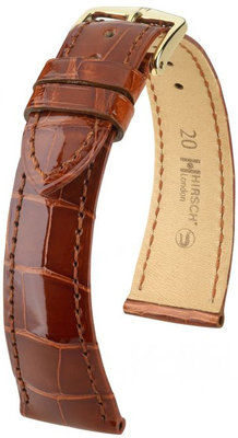 Кафява кожена каишка Hirsch London M 04207170-1 (алигаторска кожа) Hirsch Selection