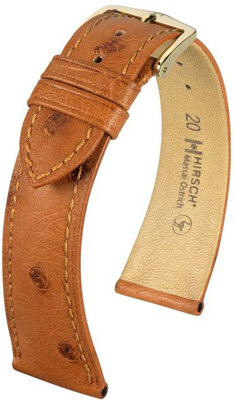 Кафява кожена каишка Hirsch Massai Ostrich M 04262170-1 (щраусова кожа)