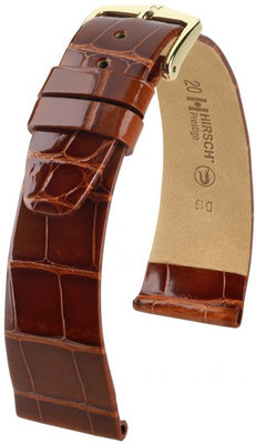 Кафява кожена каишка Hirsch Prestige L 02207070-1 (алигаторска кожа) Hirsch Selection