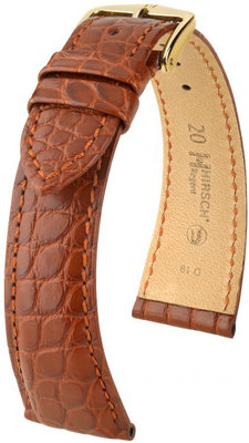 Кафява кожена каишка Hirsch Regent M 04107179-1 (алигаторска кожа) Hirsch Selection