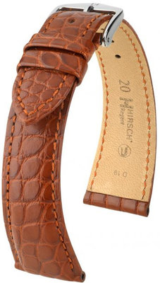 Кафява кожена каишка Hirsch Regent M 04107179-2 (алигаторска кожа) Hirsch Selection