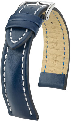 Тъмносиня кожена каишка Hirsch Heavy Calf L 02475080-2 (Teletina)