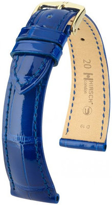 Синя кожена каишка Hirsch London L 04207082-1 (алигаторска кожа) Hirsch Selection